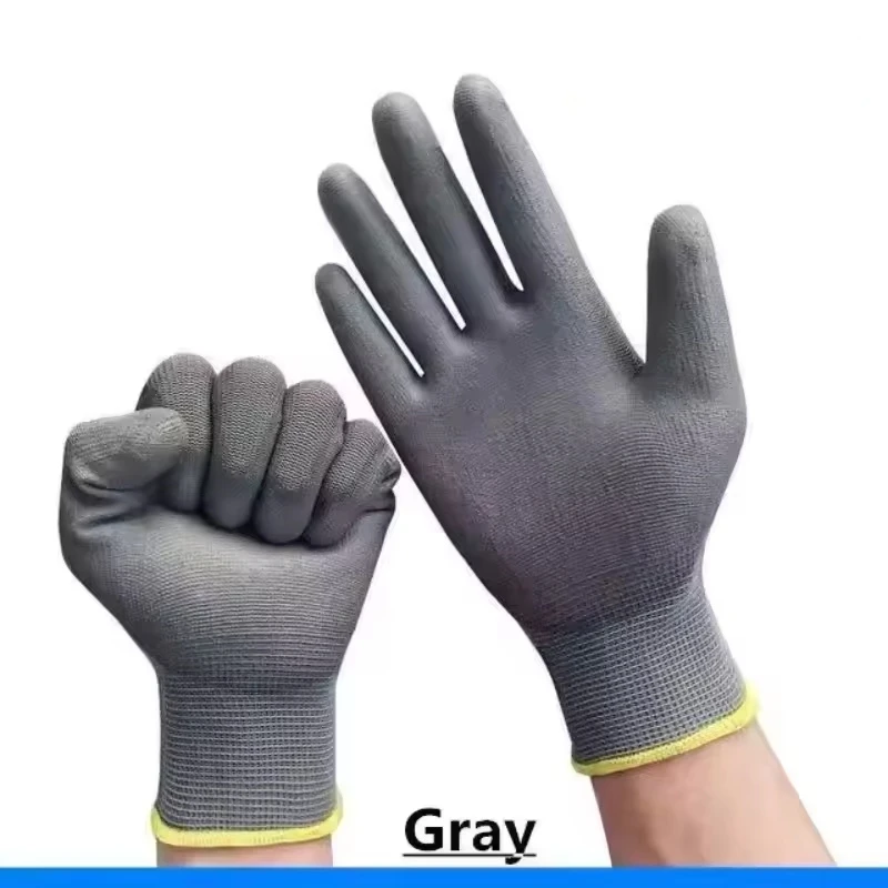 6Pairs PU Coated Work Gloves Non Slip Seamless Knit Safety Work Gloves Men Women household Gardening Yard Farm Warehouse  Gloves