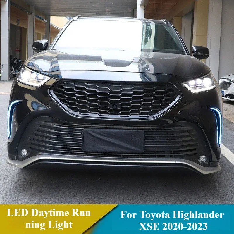 

Для Toyota CROWN KLUGER Highlander XSE 2021 2022, светодиодные дневные ходовые огни с динамическим желтым указателем поворота, противотуманные фары