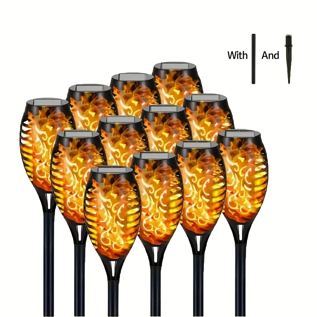 

1/2/4/6/8/12 шт. фонарик с солнечным пламенем, 12 светодиодов, водонепроницаемая уличная солнечная лампа, мерцающая ландшафтная лампа для газона, декоративное освещение