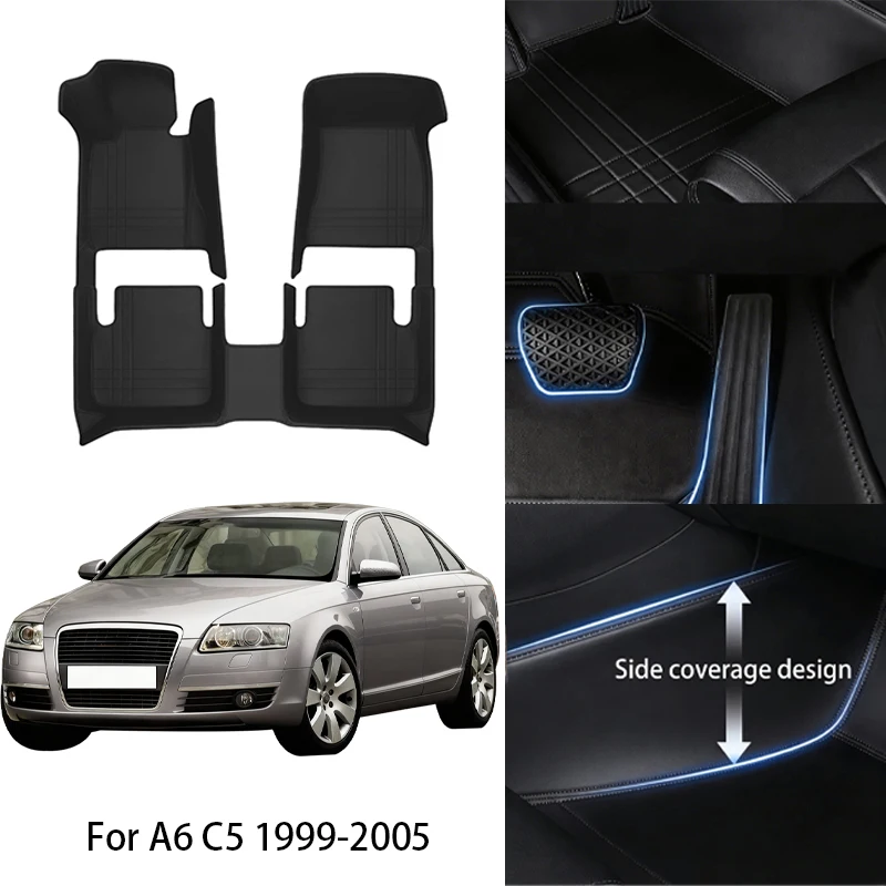 

Custom Fit PU Leather Car Floor Mat For Audi For A6 C5 C6 C7 C8 Avant 1999 2012 2026 Luxury Full Set Auto Interior Accessories