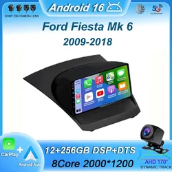 Android16 Carplay Auto For Ford Fiesta Mk 6 2009 2010 2011 2012 2013 2014 -2018 Multimedia Car Radio Player WIFi+4G DSP GPS 2DIN