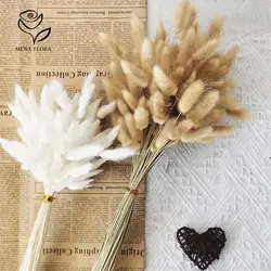 100pcs Mix Colorful Bunny Rabbit Tail Grass Dried Flower Bouquet Home Vase Decoration Natural Lagurus Ovatus Boho Wedding Decor