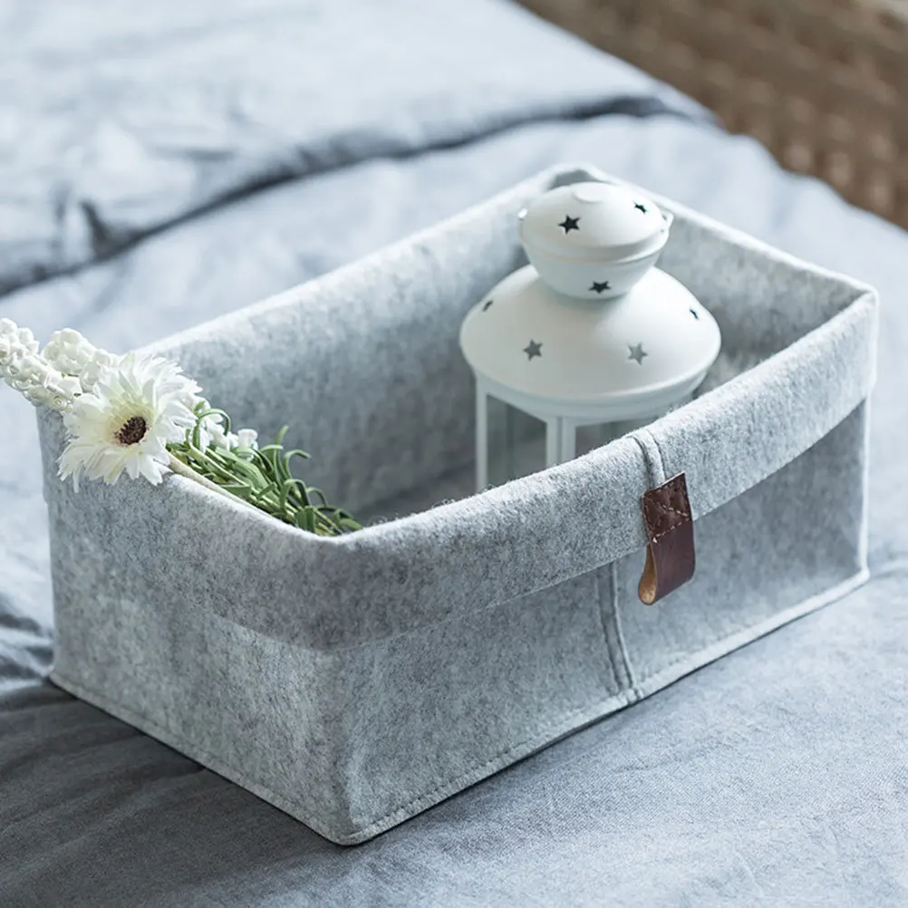 

1 Set Felt Storage Basket Compact Desktop Organizer For Home Office Small Baskets Organizing Household Storage Bin Desk Basket