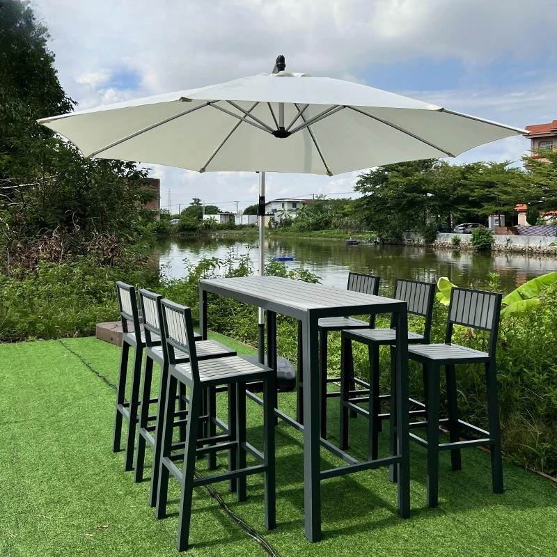 

Modern Outdoor Bar Chair Villa Balcony High Stool Hotel Outdoor Homestay Outdoor Leisure Plastic Wood