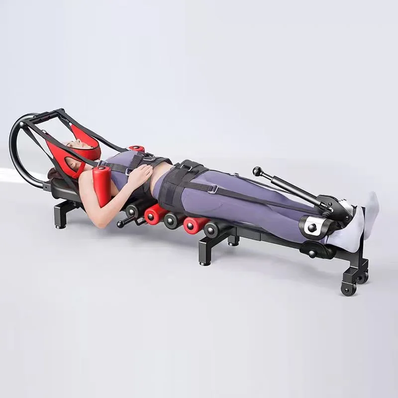 Electric Home Use Spine Traction Device Cervical Lumbar Stretching Leg Inversion Bed with Fitness Relaxation Bench Rack