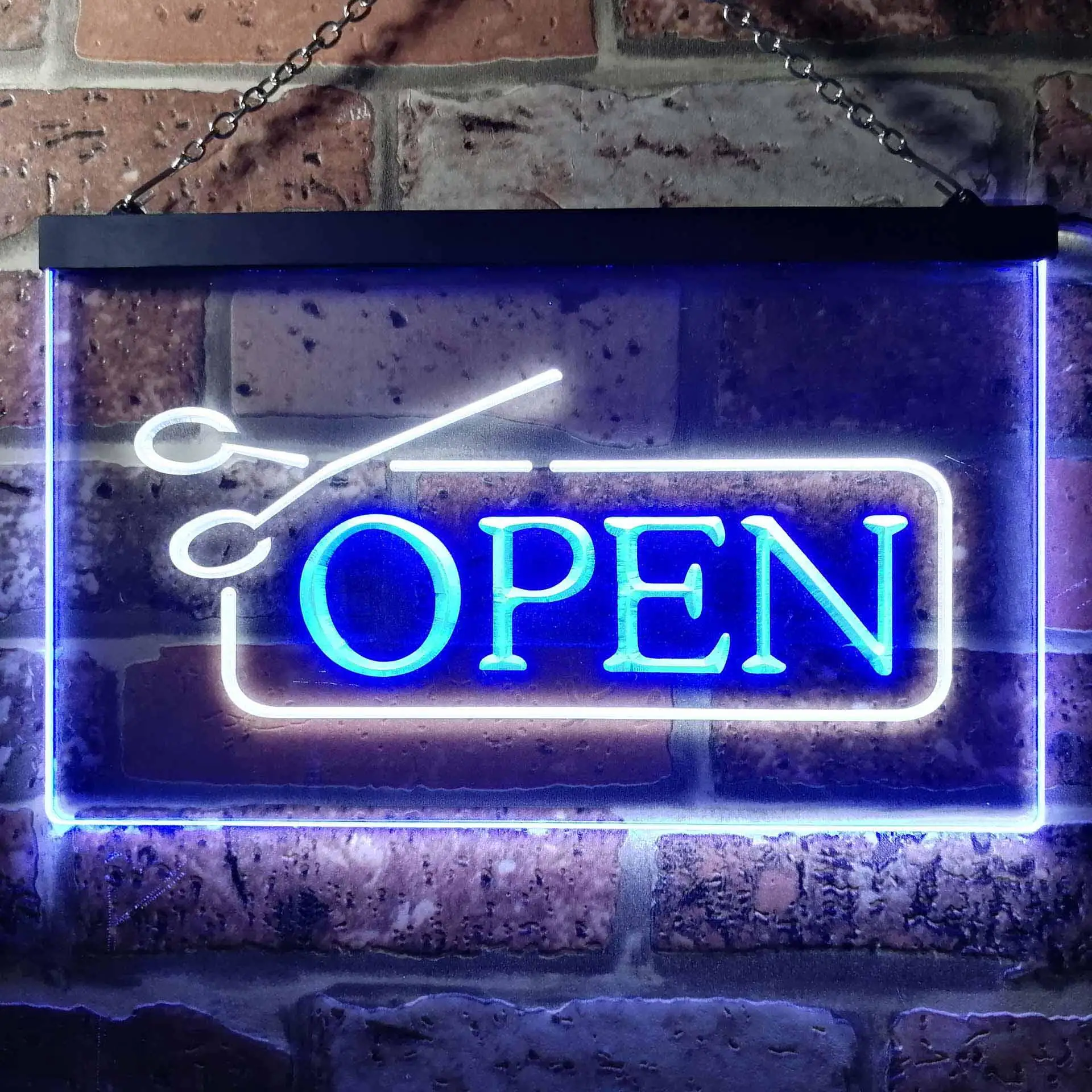 Hair Cut Salon Barber Dual Color Led Neon Sign st6-i0030