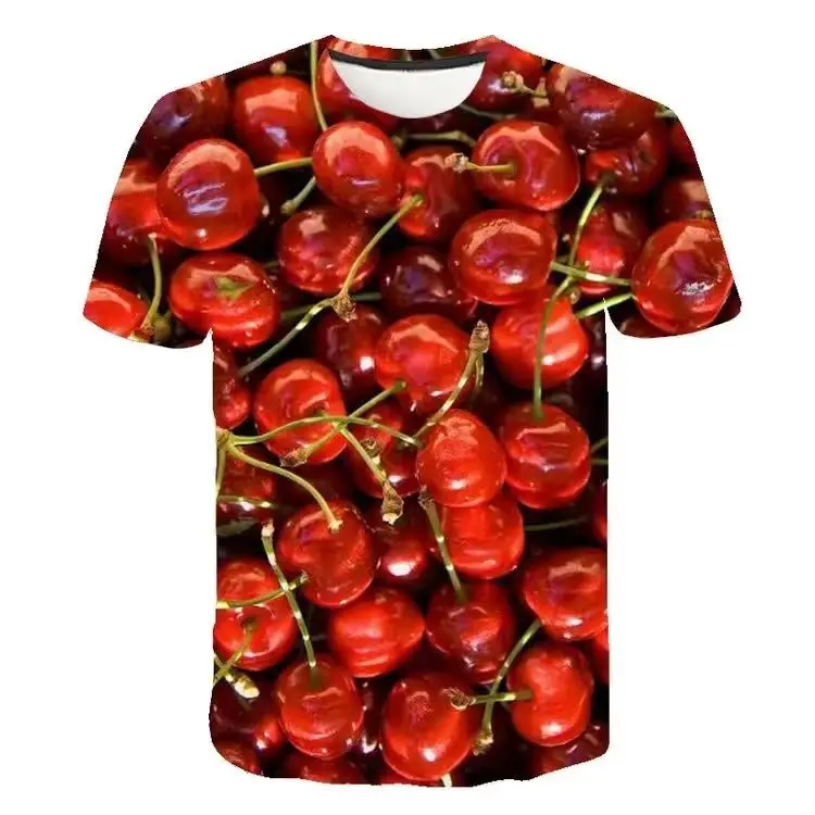 2024 Summer Best-Selling Cross-Border Men Best Selling T-shirt Fruit Short Sleeve 3D Digital Print Tops