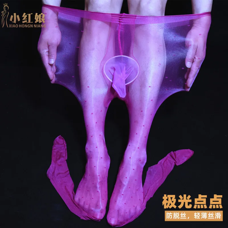

Men's Silky Smooth Stockings Sexy Jacquard Glossy Stockings with BeltjjUltra-thin Smooth Airplane Socks1dAurora Tights