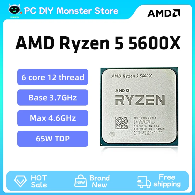 

AMD Ryzen 5 5600X R5 5600X 3.7 GHz Six-Core Twelve-Thread 65W CPU Processor L3=32M 100-000000065 Socket AM4 ryzen 5 5600X 라이젠