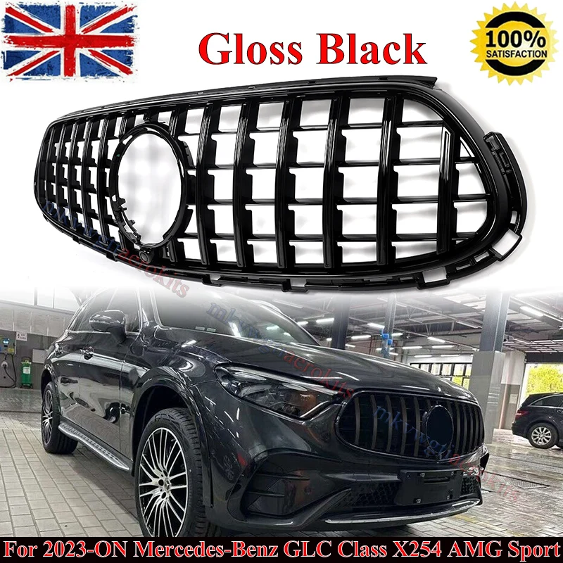 GT Style Front Radiator Grille fit For Mercedes Benz GLC X254 2023 2024 Inlet Grid Mesh Grill Tuning Accessories GLC43 GLC300