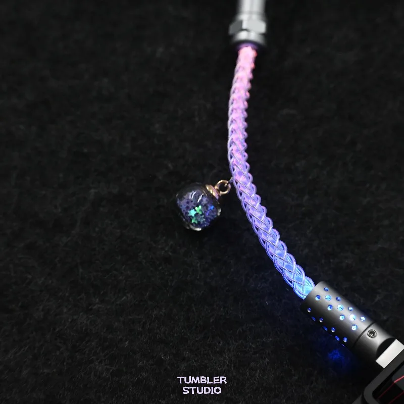 Tumbler Studio Spring Aviation Plug Keyboard Cable Customization RGB Light Emitting Cable Double Layer PVC GKD-B Esports Chip