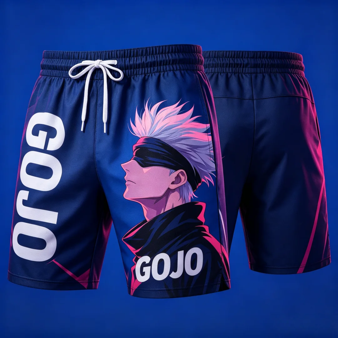 New Hot Sale Jujutsu Kaisen Anime Print Shorts Casual Loose High-quality Trendy Graphic Summer Quick Dry Breathable Sports Pants