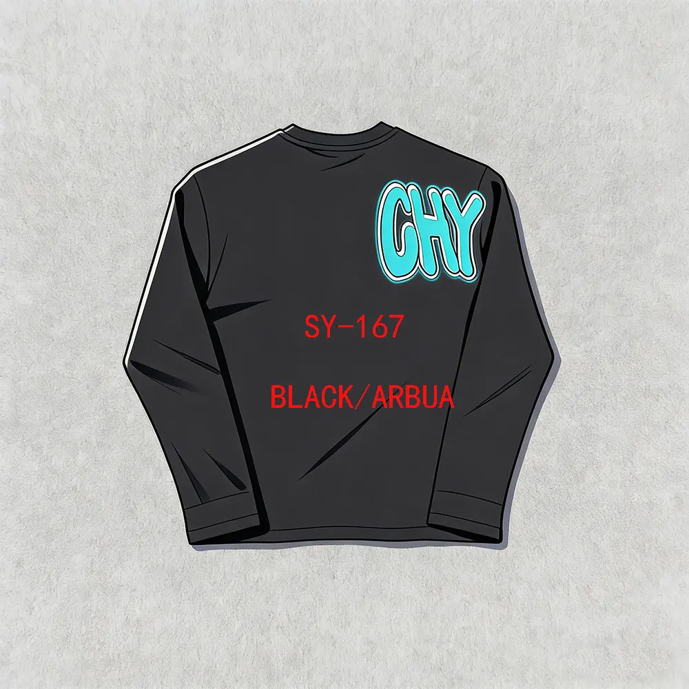 

SY-167 Unisex Cotton Long-Sleeve T-Shirt, Tracksuit Pants & Hoodie Set - Comfortable, Printed Long Sleeves