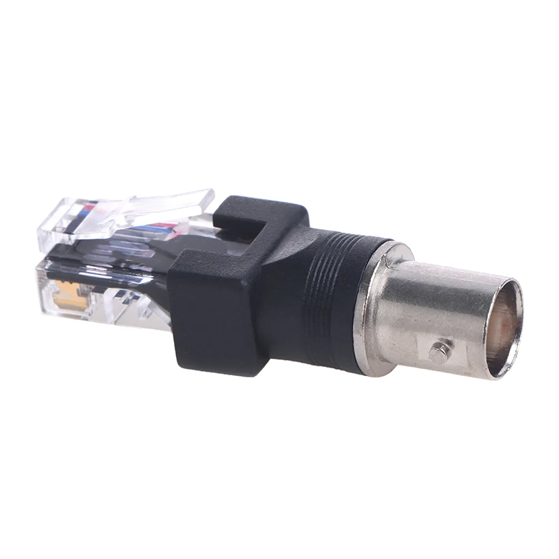 1Pc High Quanlity New Black Connector BNC Female Jack To RJ45 Male Plug RF Adapter Coaxial Connector