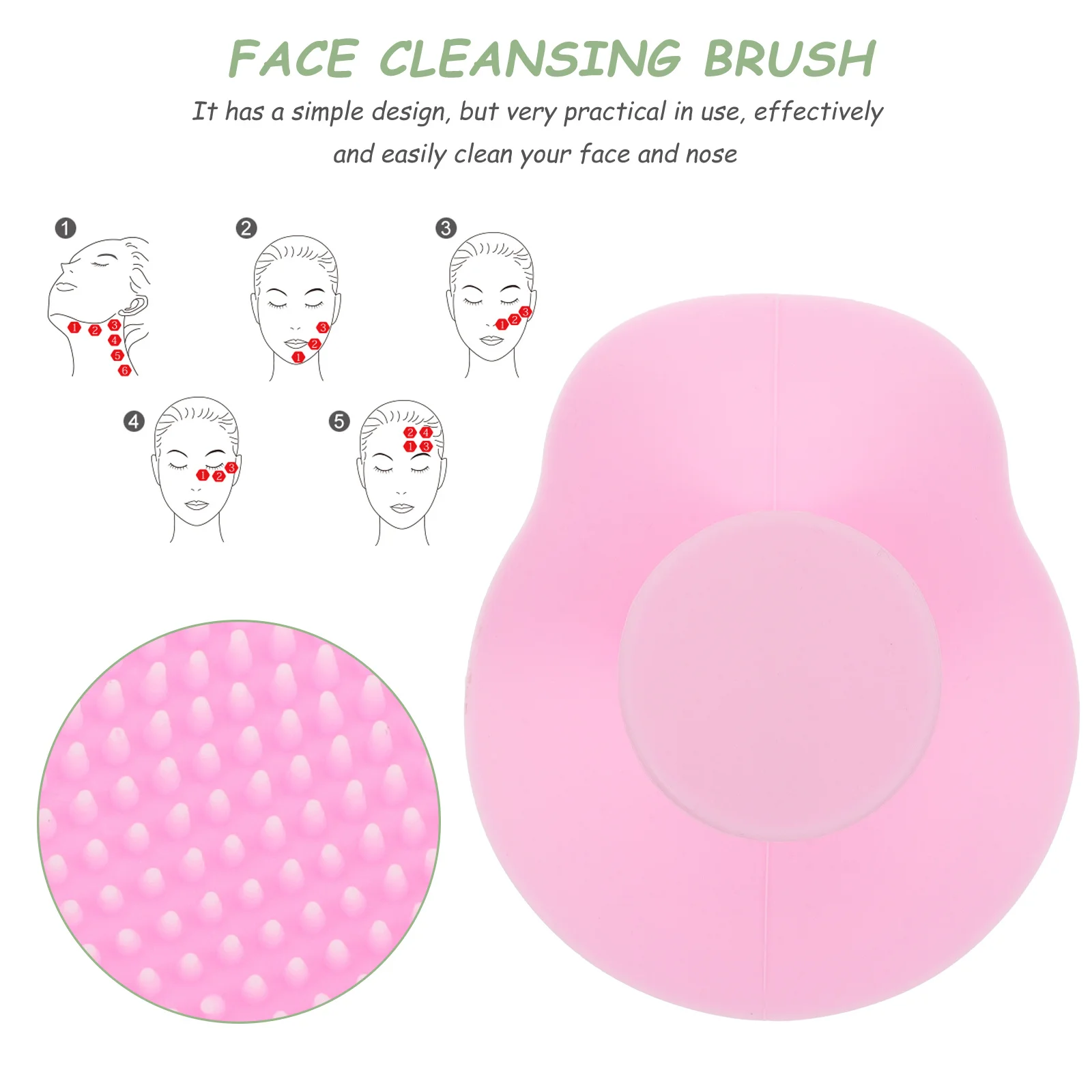 

Silicone Facial Brush Deep Cleansing Face Scrubber Manual Exfoliator Brush Portable Lightweight Gentle Massage