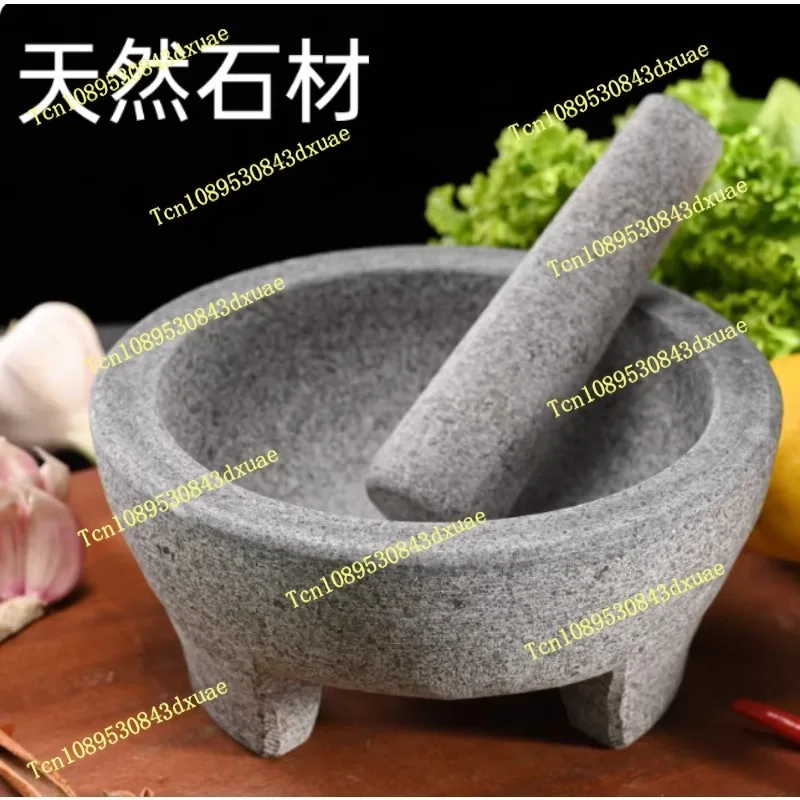 Natural Granite Mortar and Pestle, Suitable for Grinding Spices, Seasonings, Sauces, and Guacamole