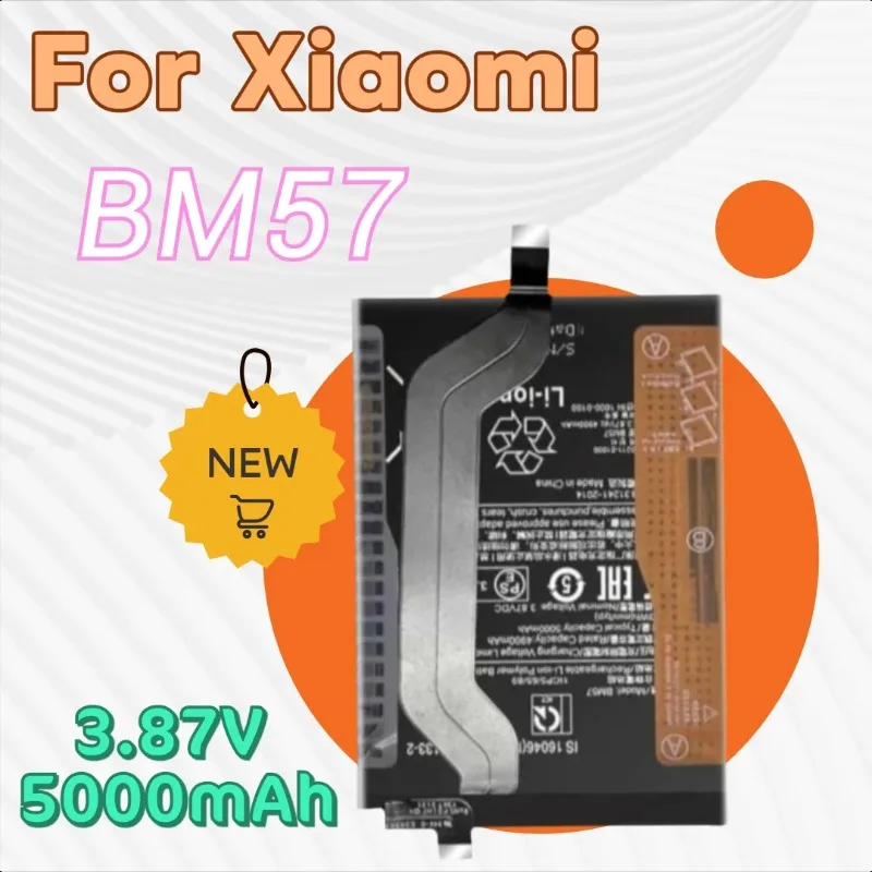

Phone Battery 3.87V 5000mAh BM57 for Xiaomi Redmi Note10 Note10 Pro Poco X3 GT Replacement Battery Brand New High Quality