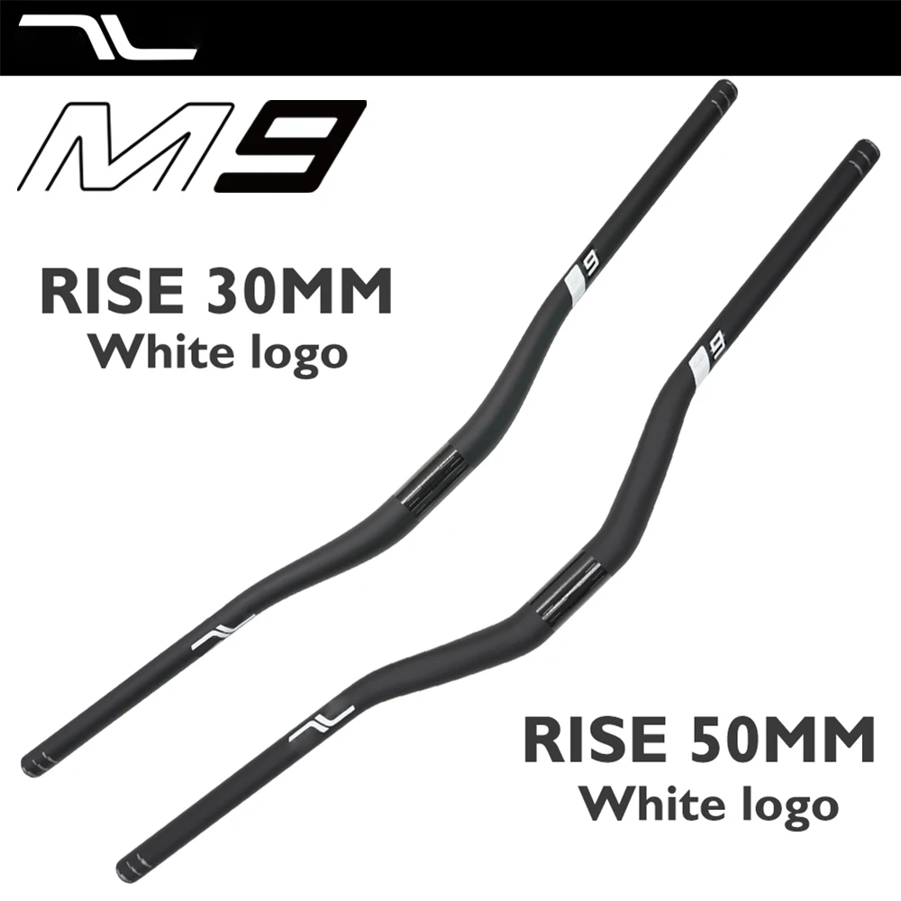 

M9 Carbon Downhill MTB Handlebar 31.8mm Clamp 800mm Width 30/50mm Rise 8° Backsweep 4° Upsweep 232G High Strength Lightweight