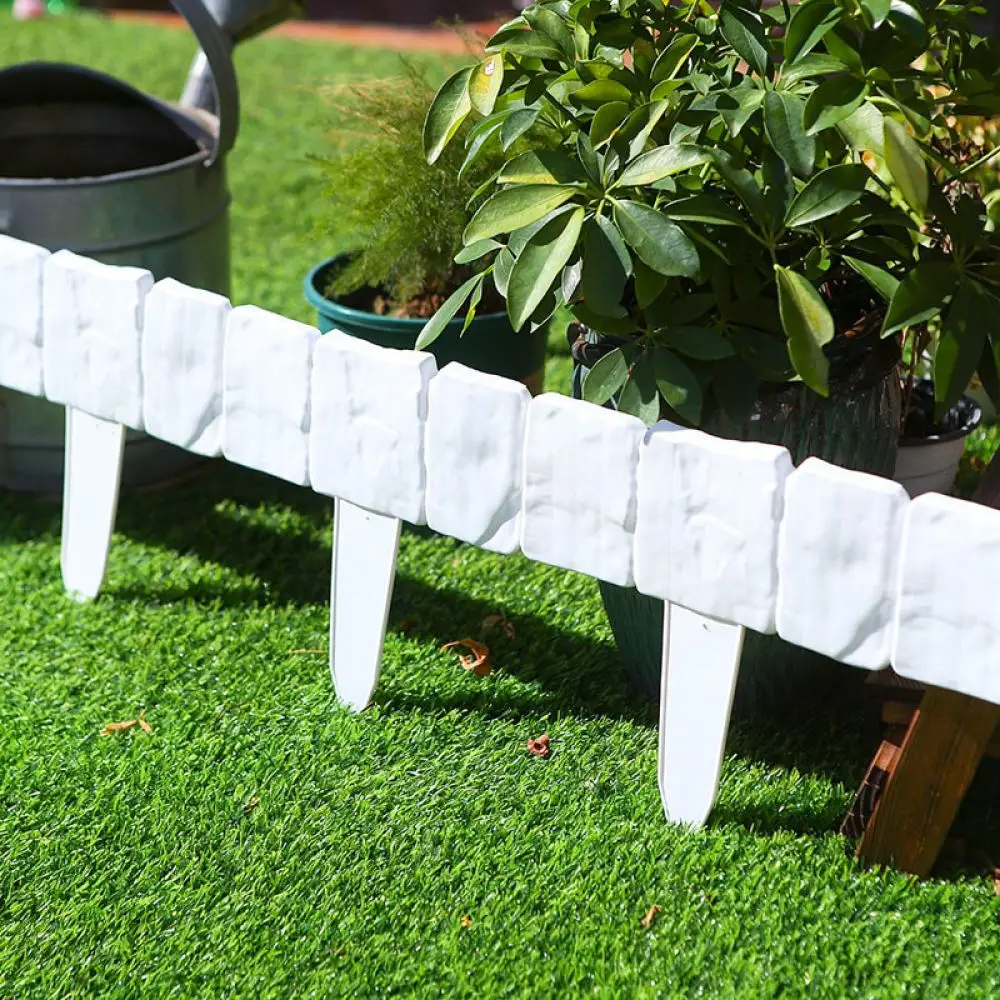 Garden Fence Stone Edging Plastic Landscape Border Barrier Decorative Lawn Partition Flexible Foldable Path Protector