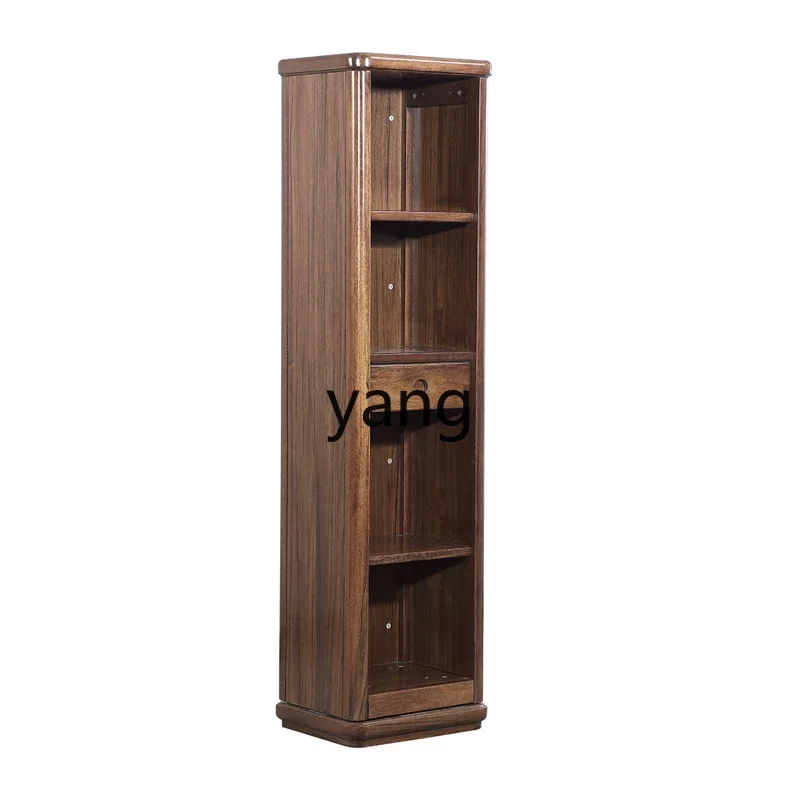 Lmm all solid wood floor rotating fitting mirror storage cabinet ebony full-length mirror storage cabinet