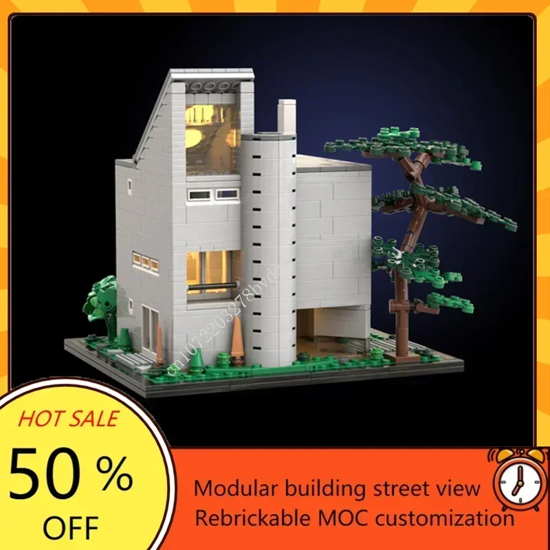 745PCS Gwathmey House Modular MOC Creative street view Model Building Blocks Architecture DIY Education Assembly Model Toys Gift