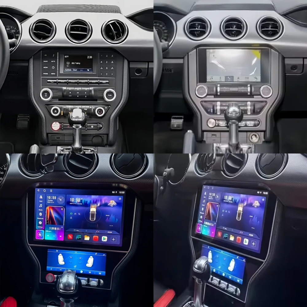 8 cores Multimedia Android For Ford Mustang 2015~2021 GPS Navi +Air conditioning Screen Car Radio Coche With BT 5.0 Head Unit
