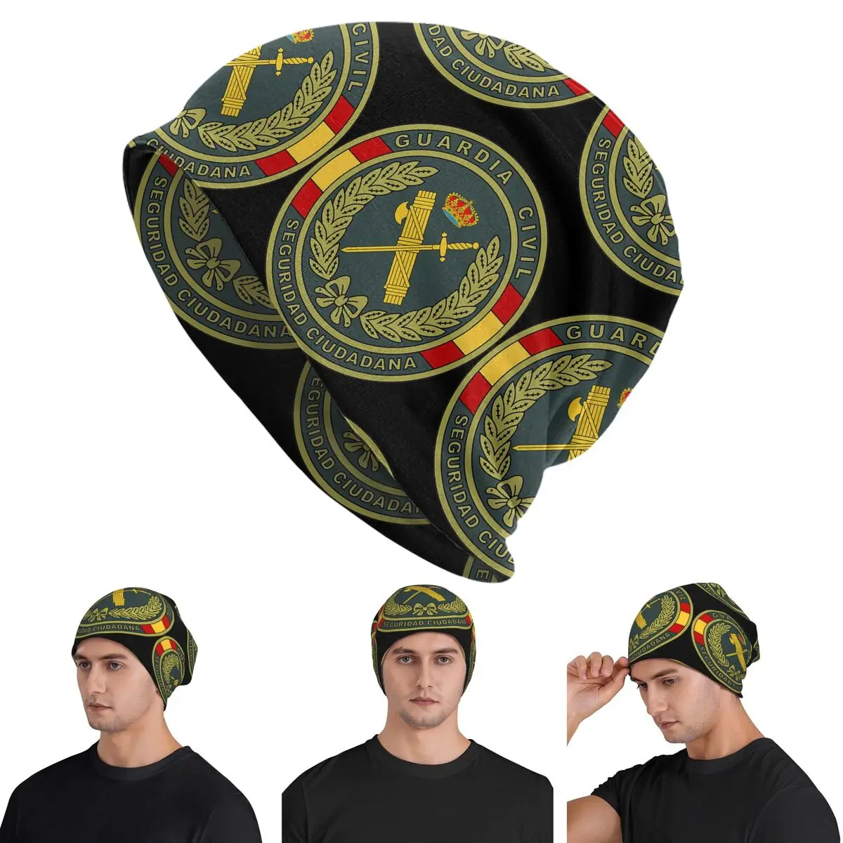 Emblem Of The Spanish Civil Guard Warm Knitted Cap Fashion Bonnet Hat Autumn Winter Outdoor Beanies Hats for Unisex Adult