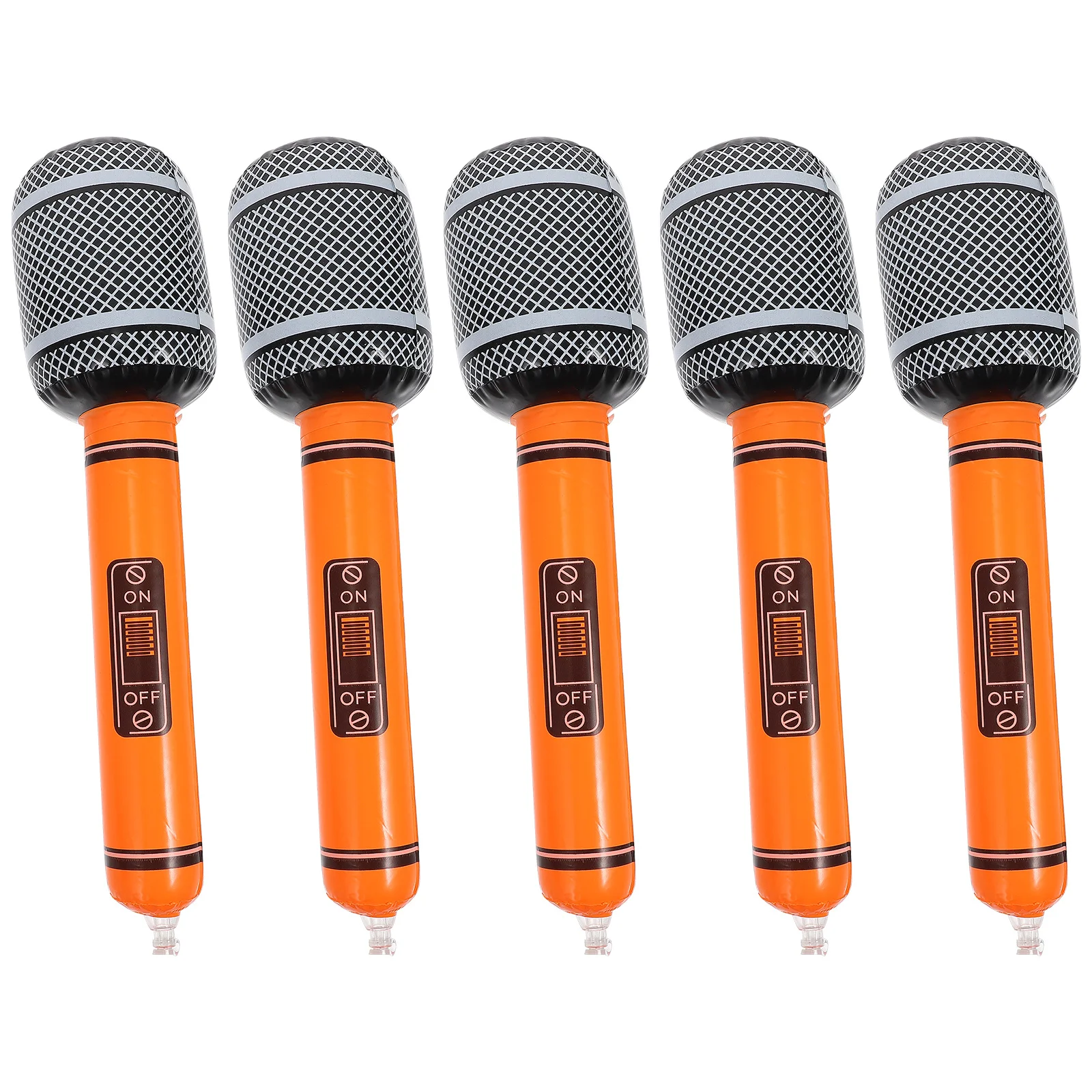 5Pcs PVC Inflatable Microphone Blow Up Party Favor Kids Karaoke Prop Decoration Gift Blow Up Mic Inflatable Microphone