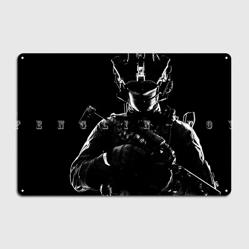 Modern Army Elite Soldier Metal Sign Cinema Garage Home Custom Plaques Tin Sign Poster