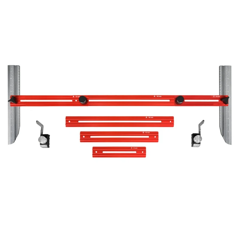 AT51-Stair Measuring Tool,Stair Tread Gauge,Stair Tread Template Tool For Stairs,Risers,Shelf And Cutting Drywall