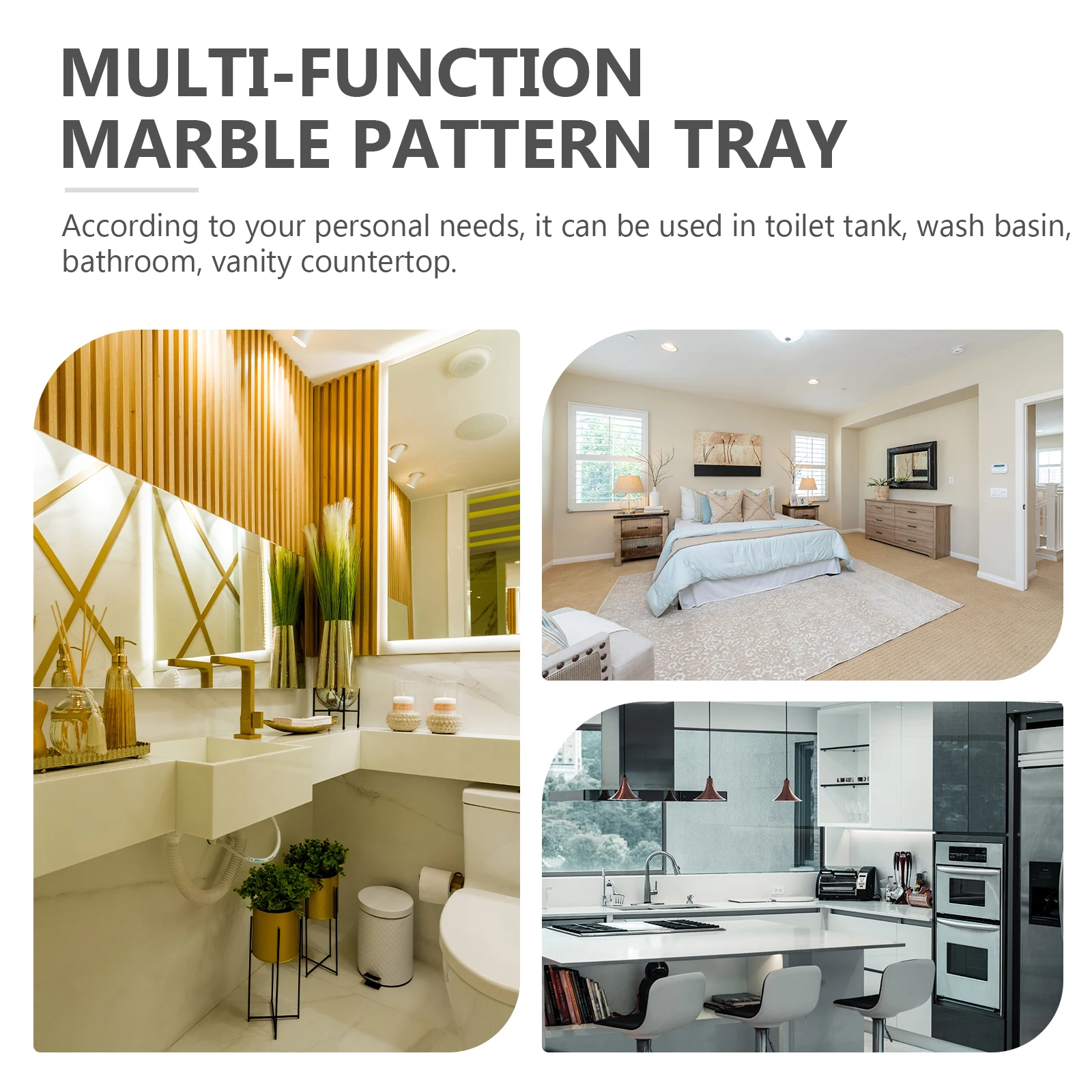 

Marble Pattern Finishing Tray Bathroom Sundries Organizer Display Plate Jewelry Storage Bathroom Tray