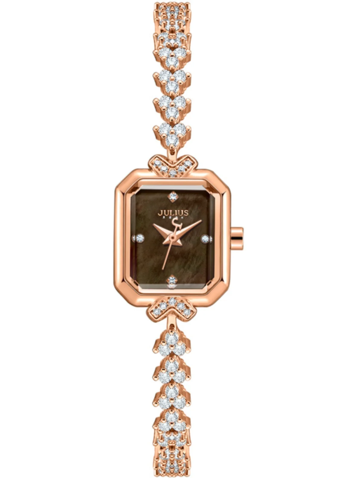 ساعة نسائية مربعة فاخرة جديدة بمينا من اللؤلؤ وسوار من الزركون؛ ساعة يد كوارتز للنساء ساعة نسائية عصرية. #5