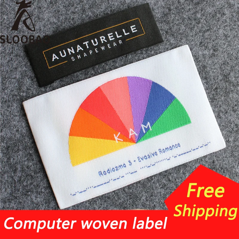 High Quality Woven label Washable Customized Clothing Mark Customized Damask Labels  Free Designs Within 3x5cm