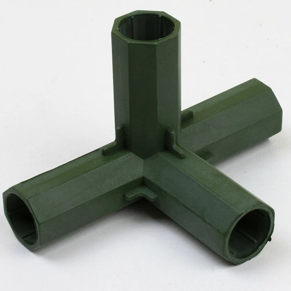 4Pcs/set 16mm Plastic Greenhouse Frame Building Connectors Green Outdoor Garden Structure Pole Joints Adapter DIY 3Way Brackets