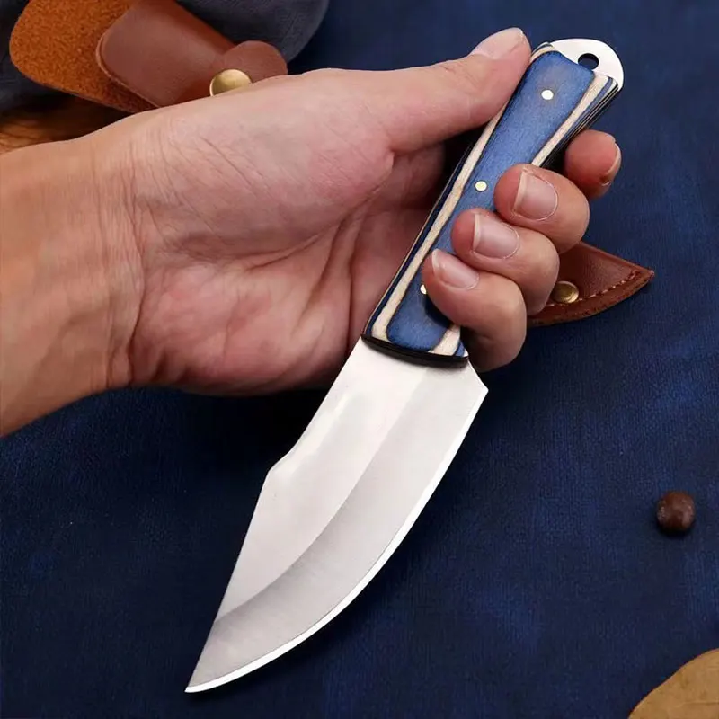 1pc Stainless Steel Kitchen Knife，Portable  Fruit Pocket Knife Scabbard，Kitchen Cutting Meat Knife，Suitable for Home and BBQ