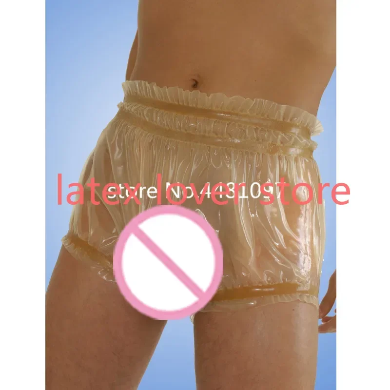 Latex Rubber Sexy Boxer Shorts for Men Nature Transparents Underpants Panties for Men
