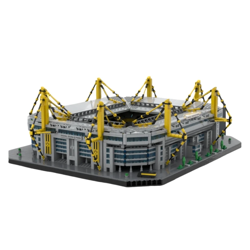 Street View Model MOC Building Bricks 1：500 Football Stadium Modular Technology Gifts Holiday Assemble Children Toys Suit