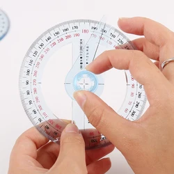 Hot Sale Circular 10cm Plastic 360 Degree Pointer Protractor Rulers Angle Finder for Student Stationery Gift Protractor Home