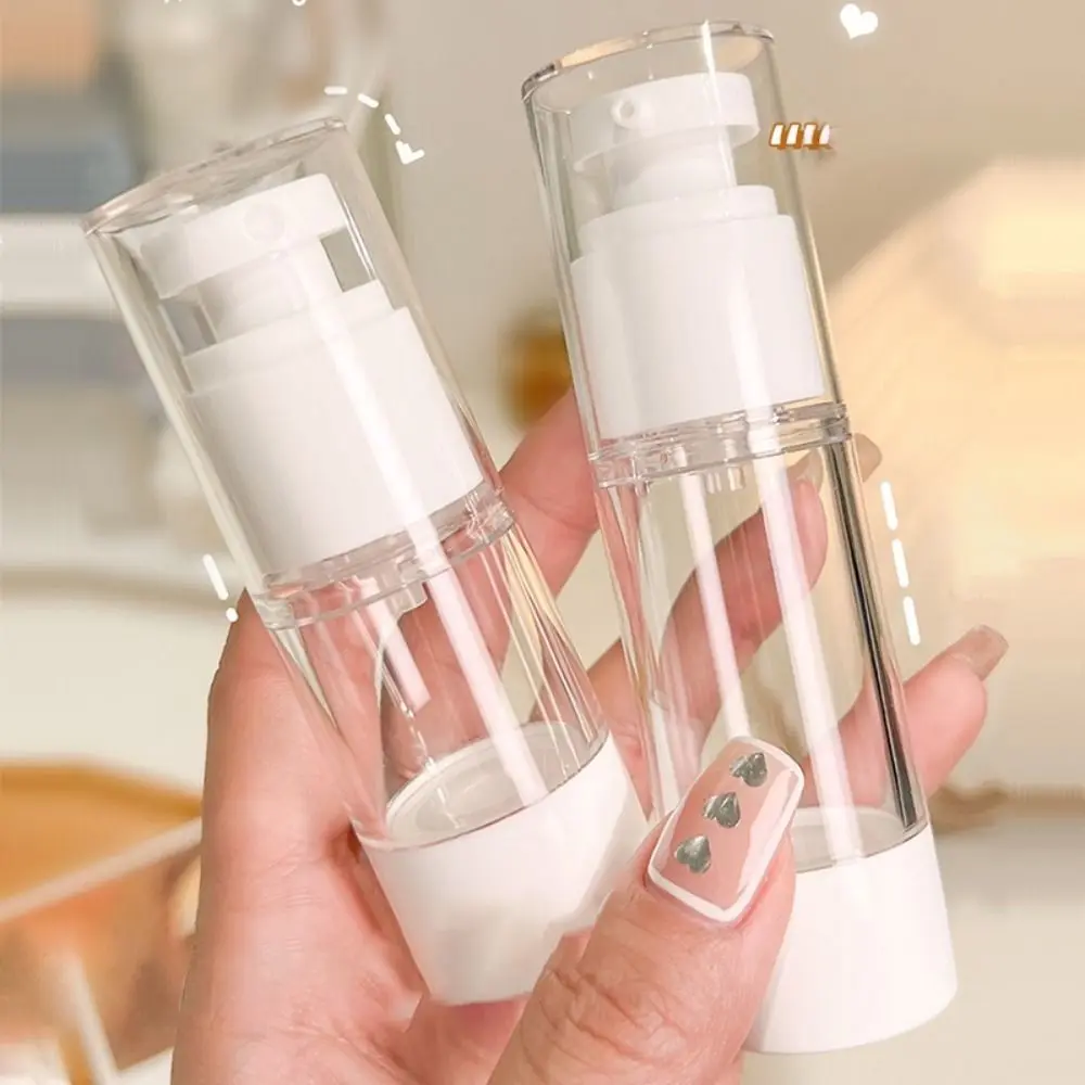 2Pcs Travel Lotion Spray Bottle Refillable Transparent 15ml 30ml 50ml Dispensing Container Vacuum Skin Care Travel