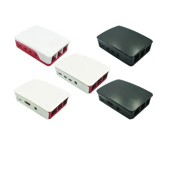 Para Raspberry Pi 3 4 Modelo B Caja de plástico ABS Carcasa blanca Diseño clásico con ventilador con disipador de calor para Raspberry Pi 3 4