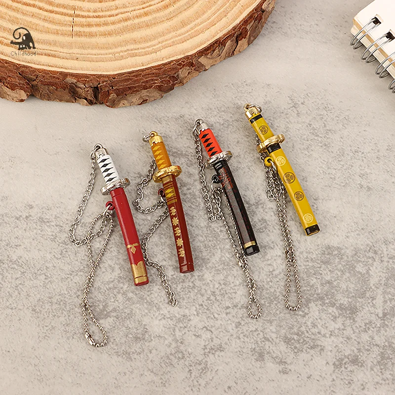 1/12 Dollhouse Simulation Japanese Sword Mini Samurai Swords Knife Model Doll House Decoration Accessories Kid Pretend Play Toys