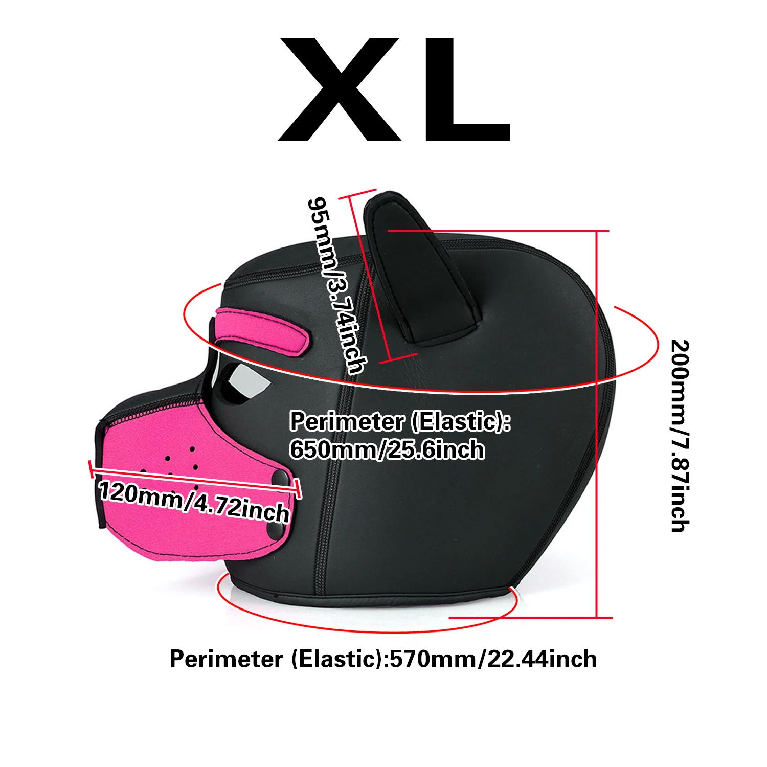 Puppy Cosplay Costumes of XL Code Brand New Increase Large Size Padded Rubber Full Head Hood Mask with Collar for Dog Roleplay