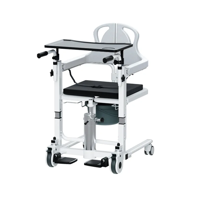 Lève-personne pliable multifonction, chaise de douche avec plateau repas pour les soins aux personnes âgées alitées