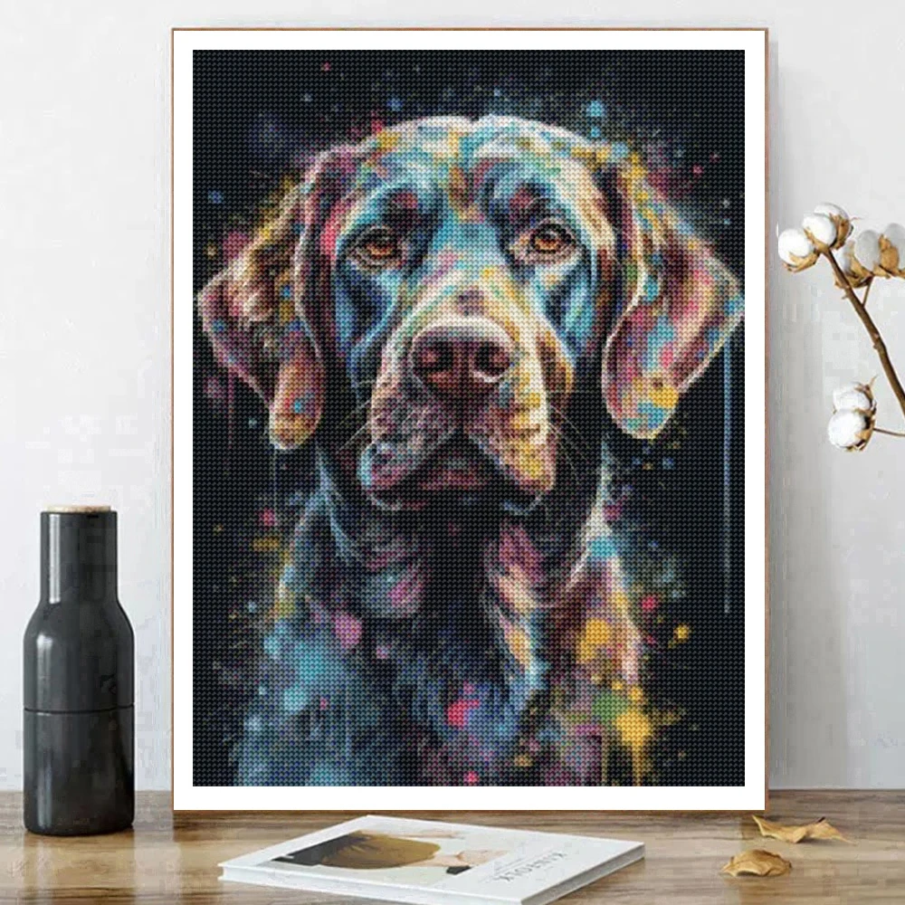 5D Diamond Painting Watercolor Graffiti Dog Full Round Diamond Mosaic Embroidery Animal Cross Stitch Set Art Wall Decoration