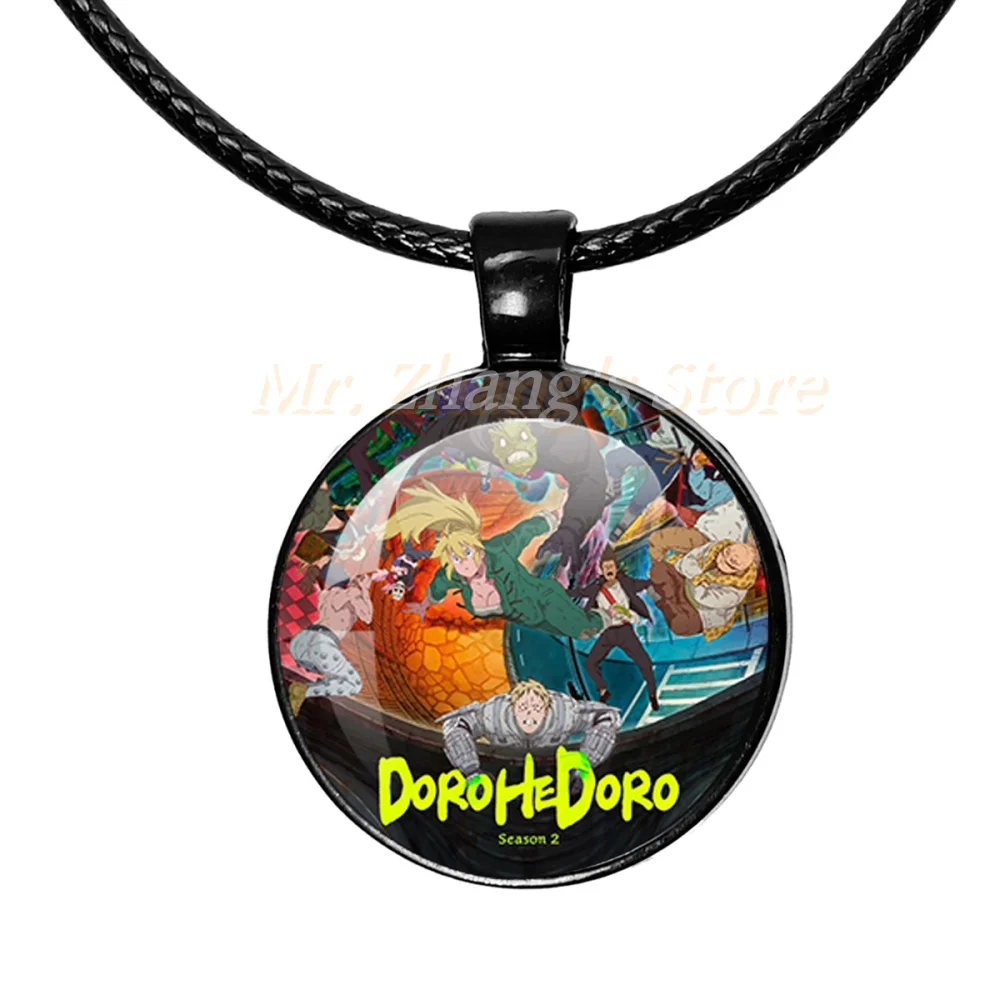 25mm Leather Rope Necklace Hot Blooded Manga Monster Demon Black Base Anime Action Characters Glass Cabochon Gift