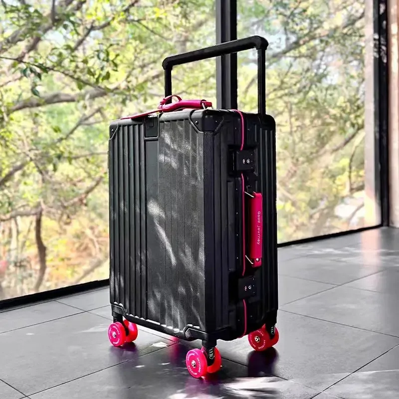 Aluminium frame, brede stuurrolbagage met kleurrijke, stille spinnerwielen en TSA-slot, trolleykoffer met grote capaciteit