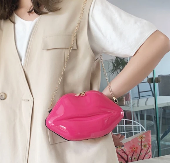 Luxury Designer Women Bags 2026 New Lip Print Women's Shoulder Bag Solid Zipper Messenger Bag Trend Brand Pure Color Handbag
