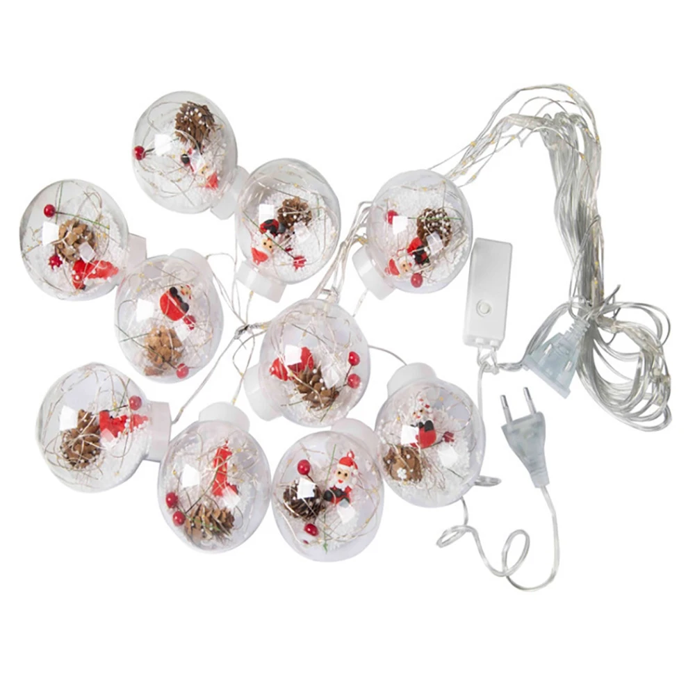 

LED Curtain String Light Ball Santa Claus Christmas Tree Decoration New Year Christmas Decor for Home-EU Plug Warm White