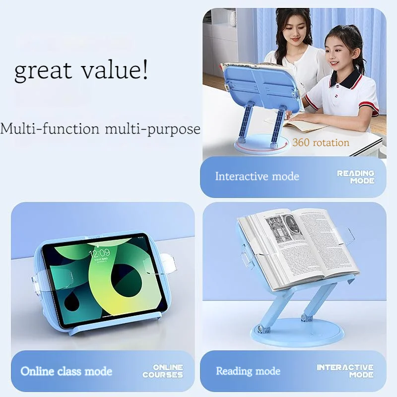 New Double Pole Reading Frame For Primary School Students Reading God Tool Foldable Tablet Reading Stand Adjustable For Children