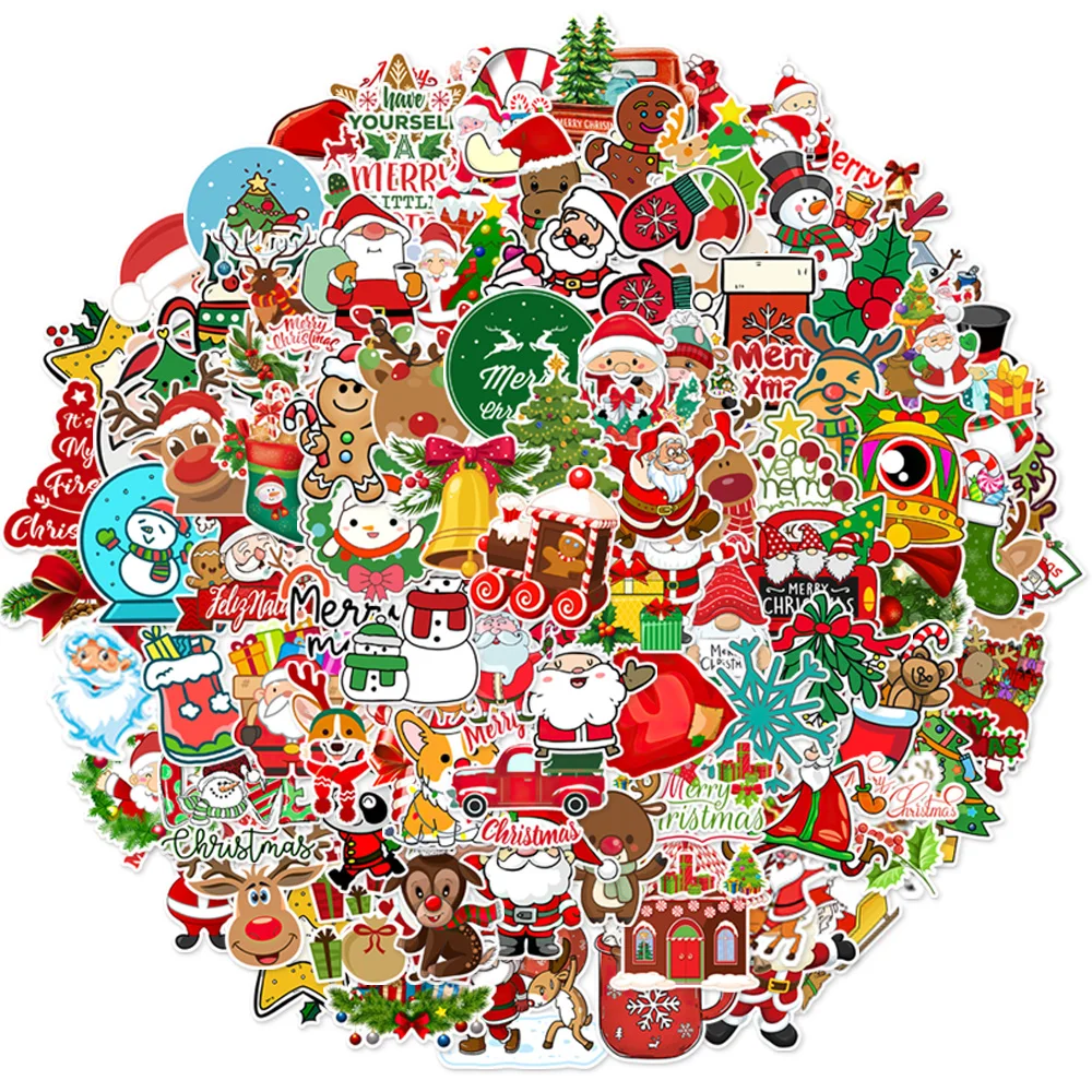 50/100PCS Weihnachten Serie Cartoon Festival Spaß Graffiti Aufkleber DIY Manuelle Schrott Buch Tablet Dekorative Aufkleber ﻿